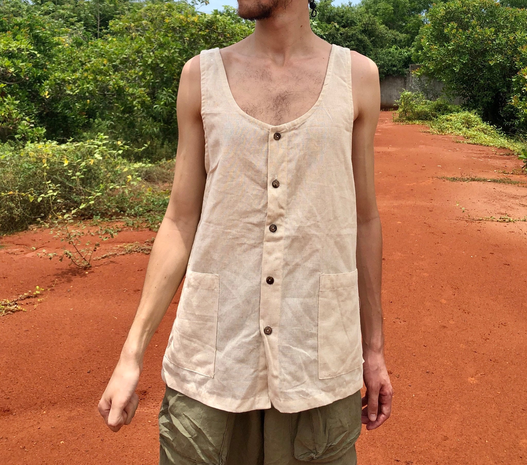 Handmade Linen Vest / Organic Linen & Cotton / Custom Clothing Etsy