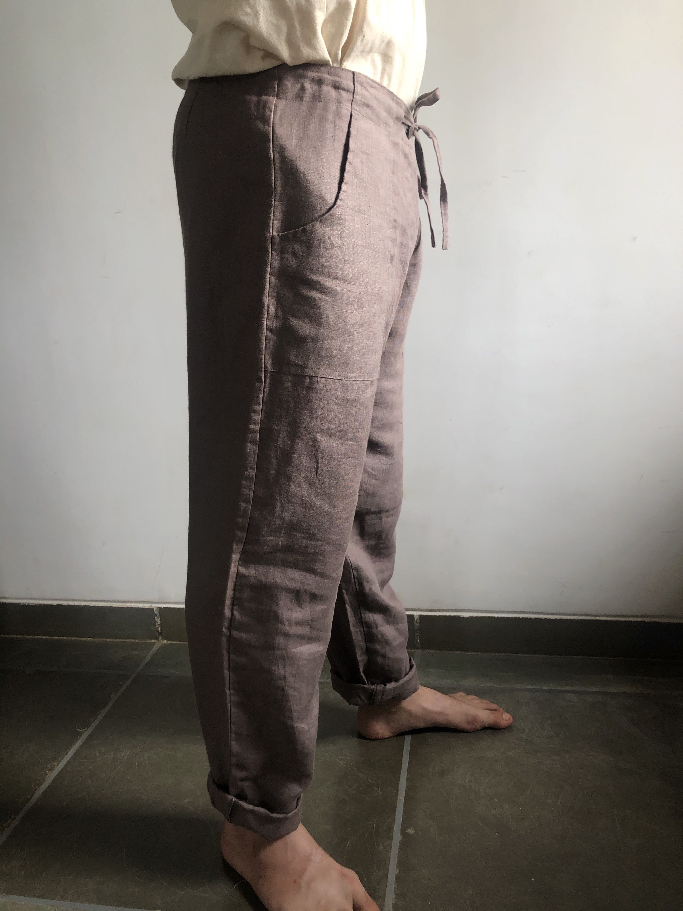 Linen Boat Pants // Organic Linen & Cotton // Handmade // Etsy