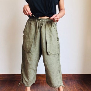 Women's Safari Pants 100% Cotton Pockets at the Knees and Front