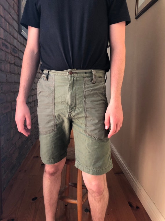 Vtg Khaki cargo military style shorts