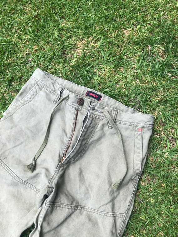 Hanalei khaki green cargo pants linen