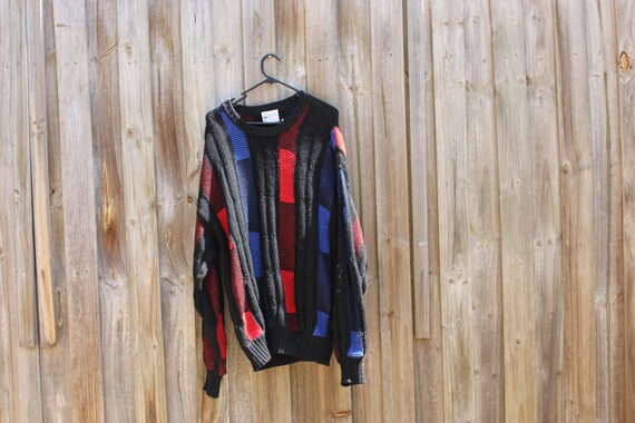 Thick wool patchwork sweater