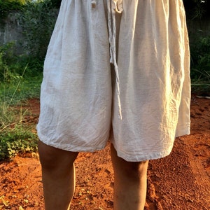 Handmade Hemp Shorts / Organic Hemp / Custom Clothing / Boho Hipster / India / Earth Girl / Off-White / Eco-Friendly / Summer & Spring