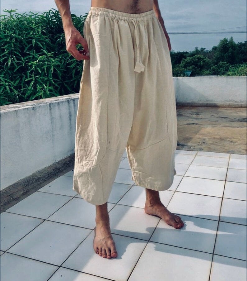 Handmade Linen Yoga Pants / Boho Hipster / Custom Clothing / Etsy