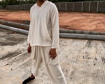 Handmade Hemp Hoodie / Organic Hemp / Custom Clothing / Boho Hipster / India / Travel / Unisex / Basketballer / Surfer / Summer / Beach Bum