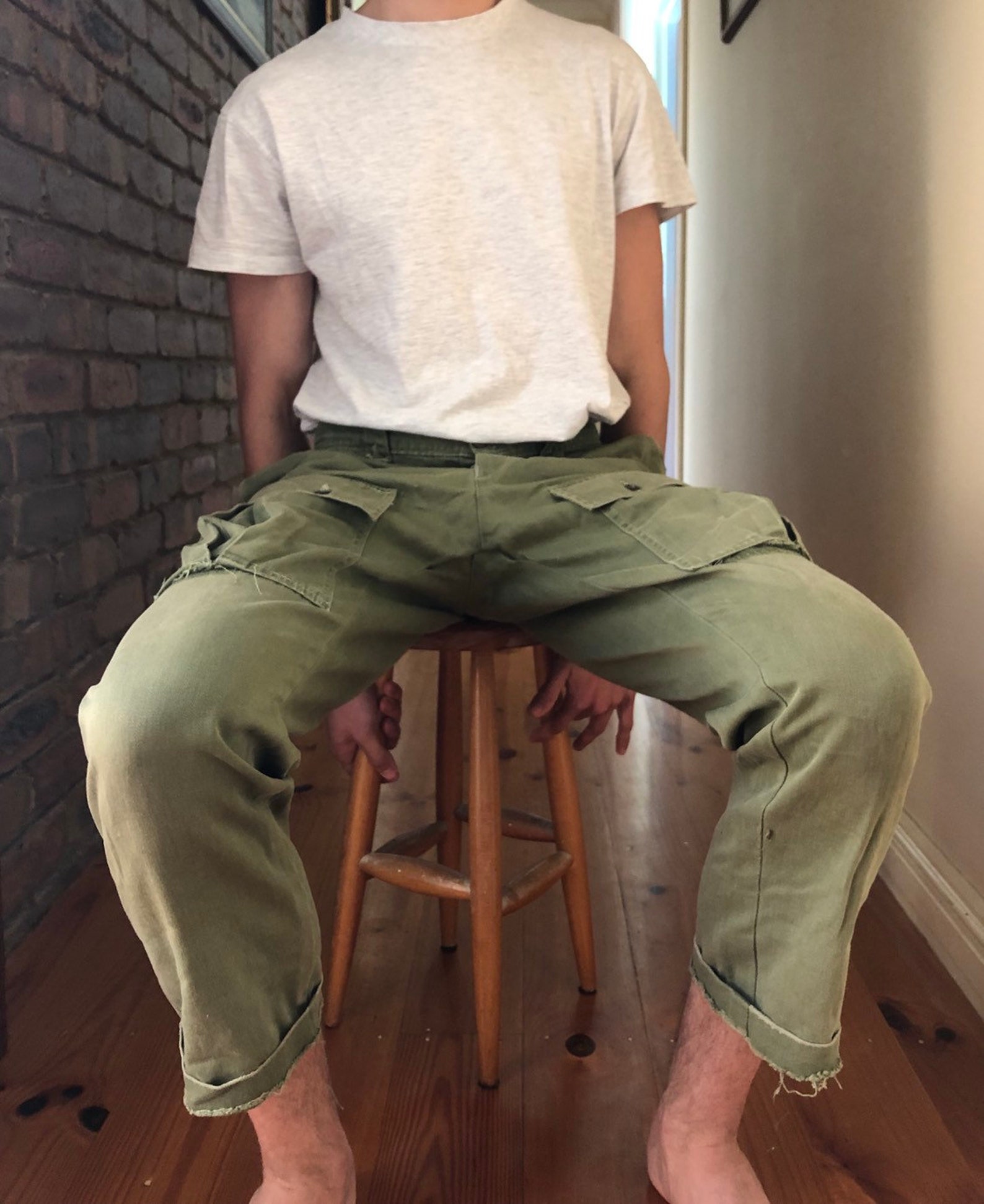 VINTAGE Military Khaki Cargo Pants Etsy