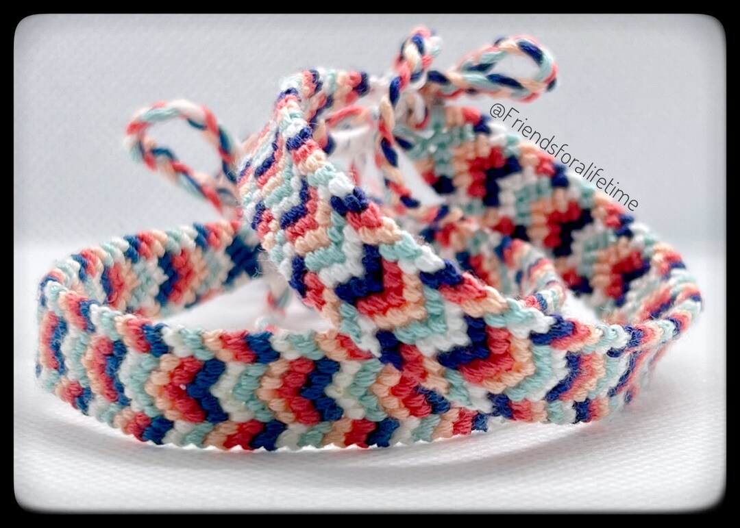 Summer Hues Reverse Chevron Friendship Bracelets: Multicolored