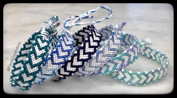 Custom Heart Friendship Bracelets Blue Green Inspired Handmade Cotton Knotted Boho Braided Chevron Surfer Girl Wristband Etsy Ireland