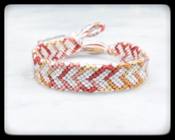 Multicolored Thick Heart Friendship Bracelets Handmade Cotton