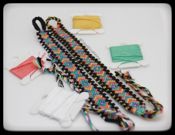 Muted Rainbow Friendship Bracelet Set Six Handmade Bracelets in