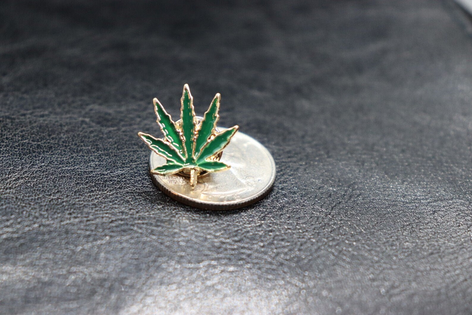 Marijuana Leaf Enamel Pin Etsy