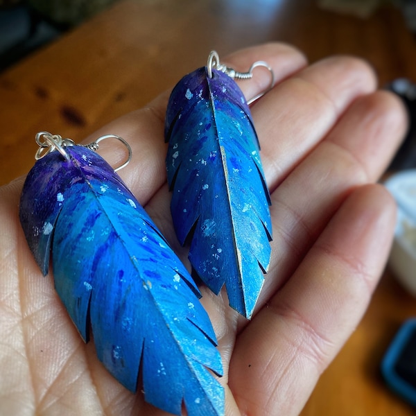 Bule Galaxy Bike inner tube Up-cycled Earrings