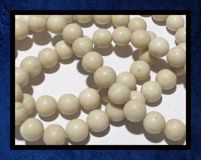 15 strand of 6mm round ball Natural bone white stone beads Fossil Stone #FOSS-001