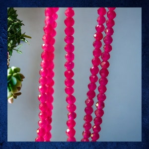 Ruby - 2mm Faceted Ball Gemstone Beads - 4" Strand of red stone beads.