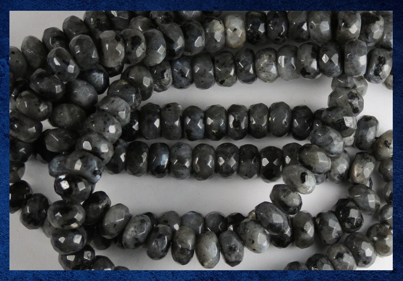 Approx 15 strand of 8x5mm faceted rondelle Labradorite #LAB-012 75 natural dark grey gemstone stone beads