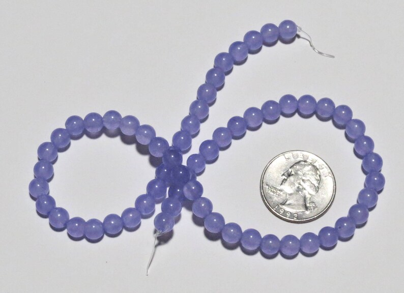 15 strand of 6mm ball beads Chalcedony #CHAL-053 Approx 65 beautiful gemstone beads Lavender Purple