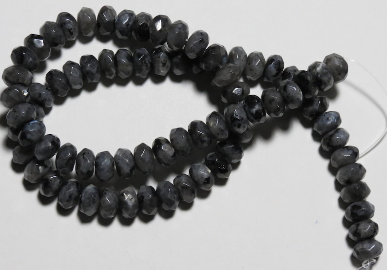 Approx 15 strand of 8x5mm faceted rondelle Labradorite #LAB-012 75 natural dark grey gemstone stone beads