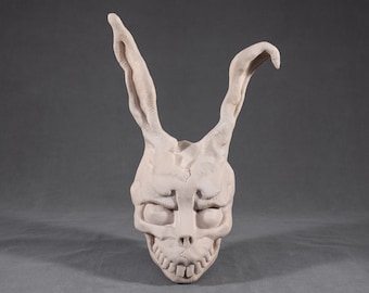 Donnie Darko Frank the Rabbit Mask - Screen-accurate replica - Unpainted DIY - Optional hood and stand