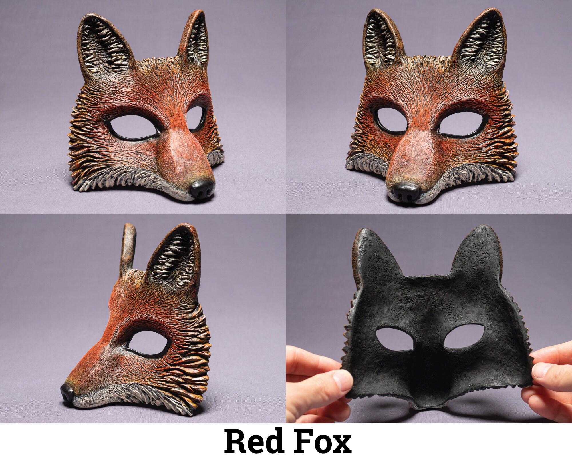 Fox / Kitsune Masquerade Mask Painted or DIY Optional Etsy
