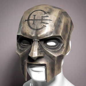 Dishonored 2 Karnaca Overseer Mask for Costume or Cosplay - Painted and Weathered Cold-Cast Brass - Hand-made Resin Cast