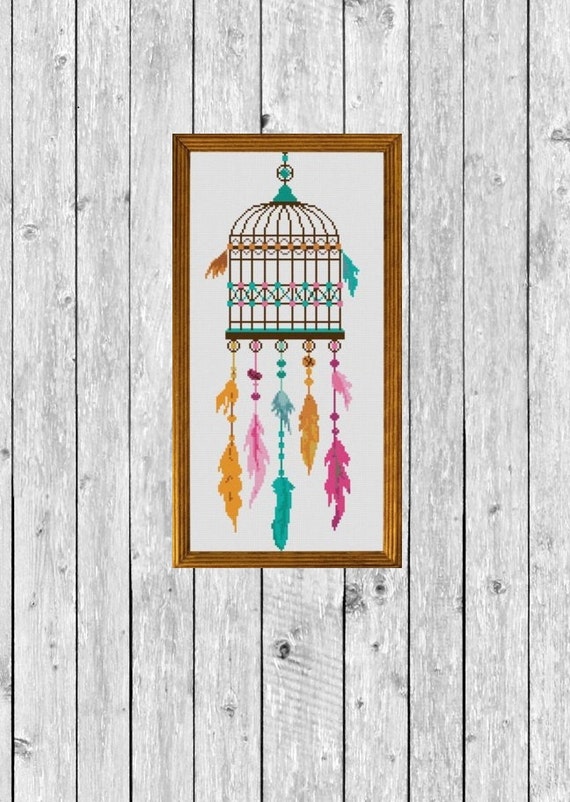 Kreuzstich Muster Modern Dreamcatcher Vogel Kreuzstich ...
