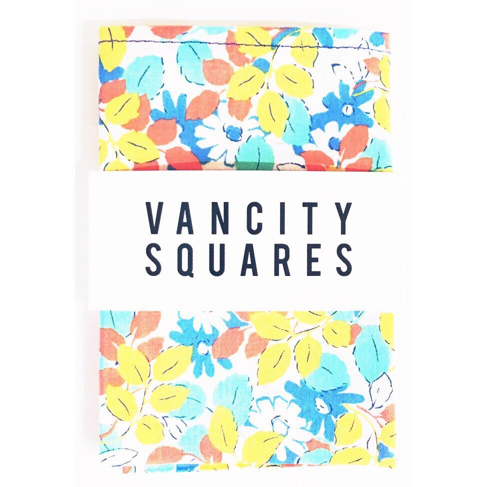 Summer Flowers - White Pocket Square with Floral Print.