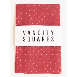 Red Polka - Red Pocket Square with White Polka Dot Print.