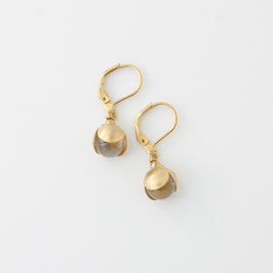 Glass ball buds - earrings made of brass and glass