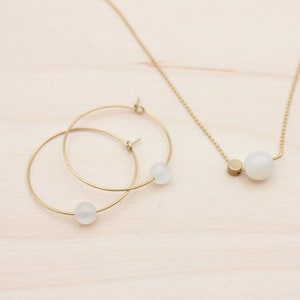 Moonstone ball brass necklace 38-42 cm or 46-50 cm image 8