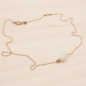 Moonstone ball brass necklace 38-42 cm or 46-50 cm image 4