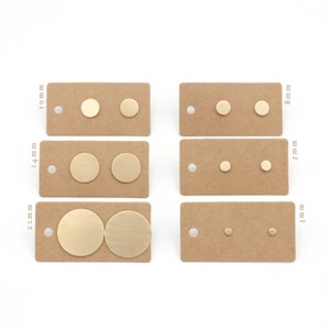Microcircles 5 mm hand-soldered brass and stainless steel stud earrings image 7