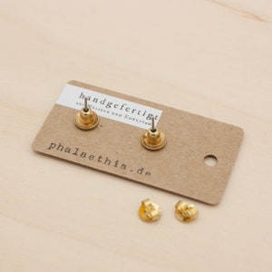 Mini circles 8 mm hand soldered brass and stainless steel stud earrings image 6