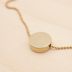 Thick circle. short brass necklace 38-42 cm