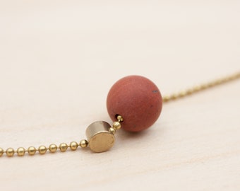 Jasper ball - brass necklace 38-42 cm or 46-50 cm