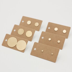 Microcircles 5 mm hand-soldered brass and stainless steel stud earrings image 8