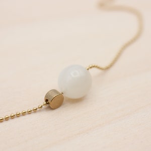 Moonstone ball brass necklace 38-42 cm or 46-50 cm image 5