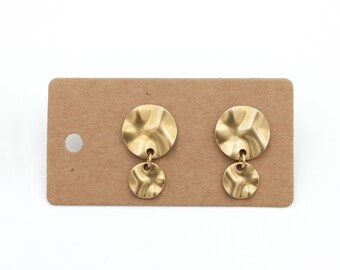 Wave circles. organic earrings made of brass with a high recycled content, handmade