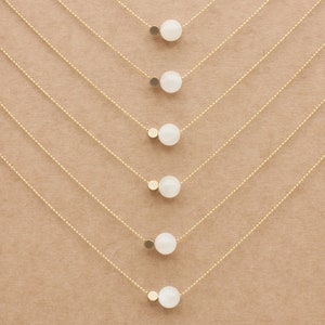 Moonstone ball brass necklace 38-42 cm or 46-50 cm image 3