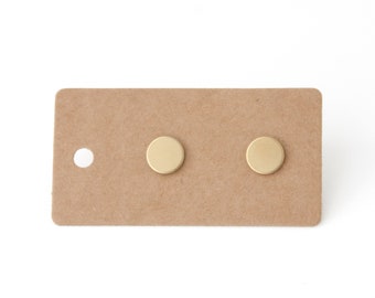Mini circles 8 mm hand-soldered ear studs made of brass and stainless steel