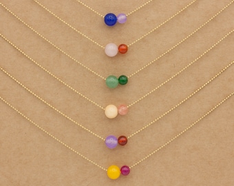 Color configurator. Two-tone necklace - colors & length selectable. Adjustable and handmade from brass with a high recycled content