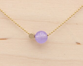 Lilac ball - brass necklace 38-42 cm or 46-50 cm selectable