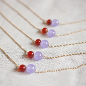 Lilac & Orange Adjustable Necklace Made from High Recycled Brass Brass Choice of length image 3