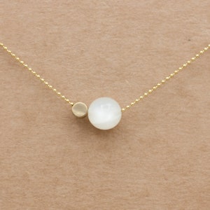 Moonstone ball brass necklace 38-42 cm or 46-50 cm image 1