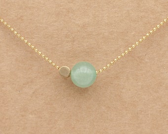 Aventurine ball - brass necklace 38-42 cm or 46-50 cm