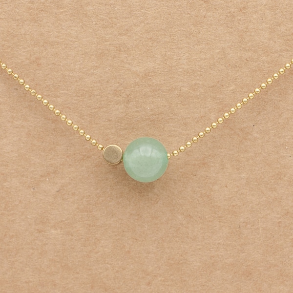 Aventurine ball - brass necklace 38-42 cm or 46-50 cm