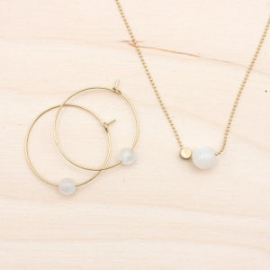 Moonstone ball brass necklace 38-42 cm or 46-50 cm image 6