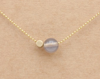 Agate Ball - Brass Necklace 38-42 cm or 46-50 cm