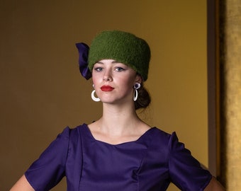 Green Felt Pillbox Hat Hat