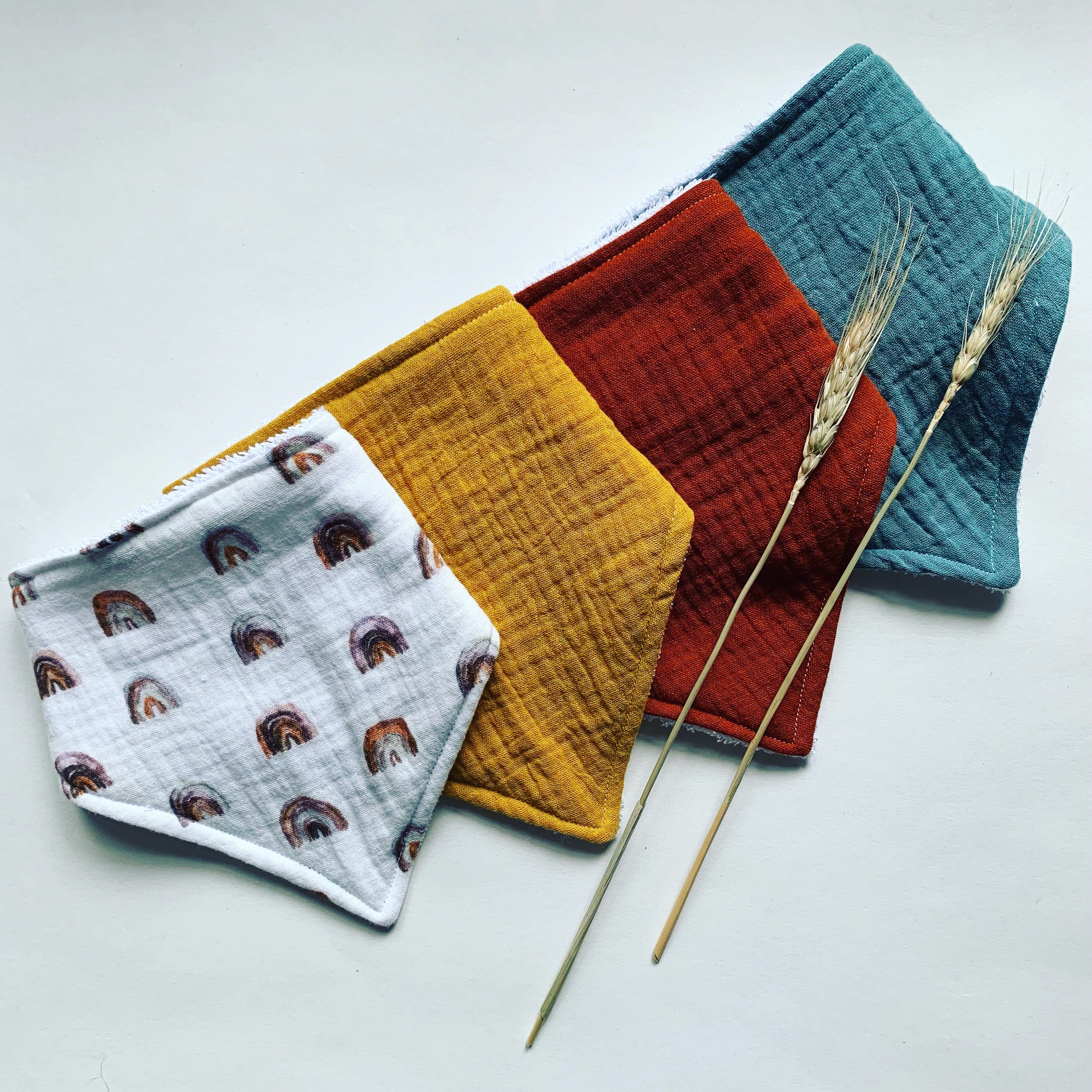 Baby Bib Teether Set Dribble Bib Teething Ring Cotton Etsy