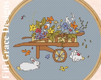 Wheelbarrow Cross Stitch - Etsy
